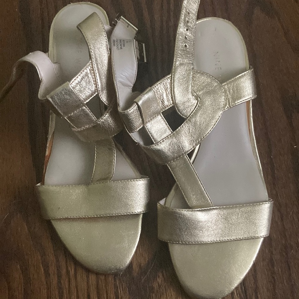 Nine West gold sandals